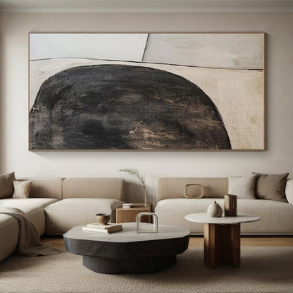 Unique Abstract Art Black and White Circular Abstract Art PT673