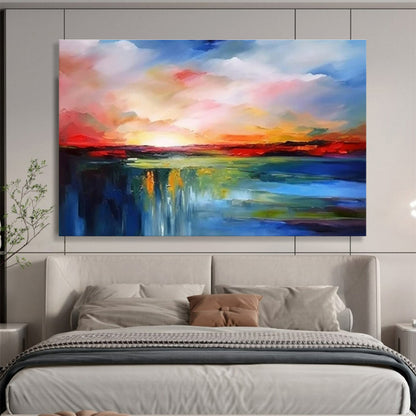 Buy Abstract Art Online Multicolor Abstract Sunset Landscape Art HPS369