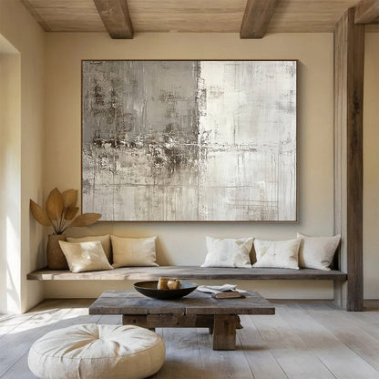 Acrylic Modern Art Paintings Gray & White Textured Abstract Painting HPS246