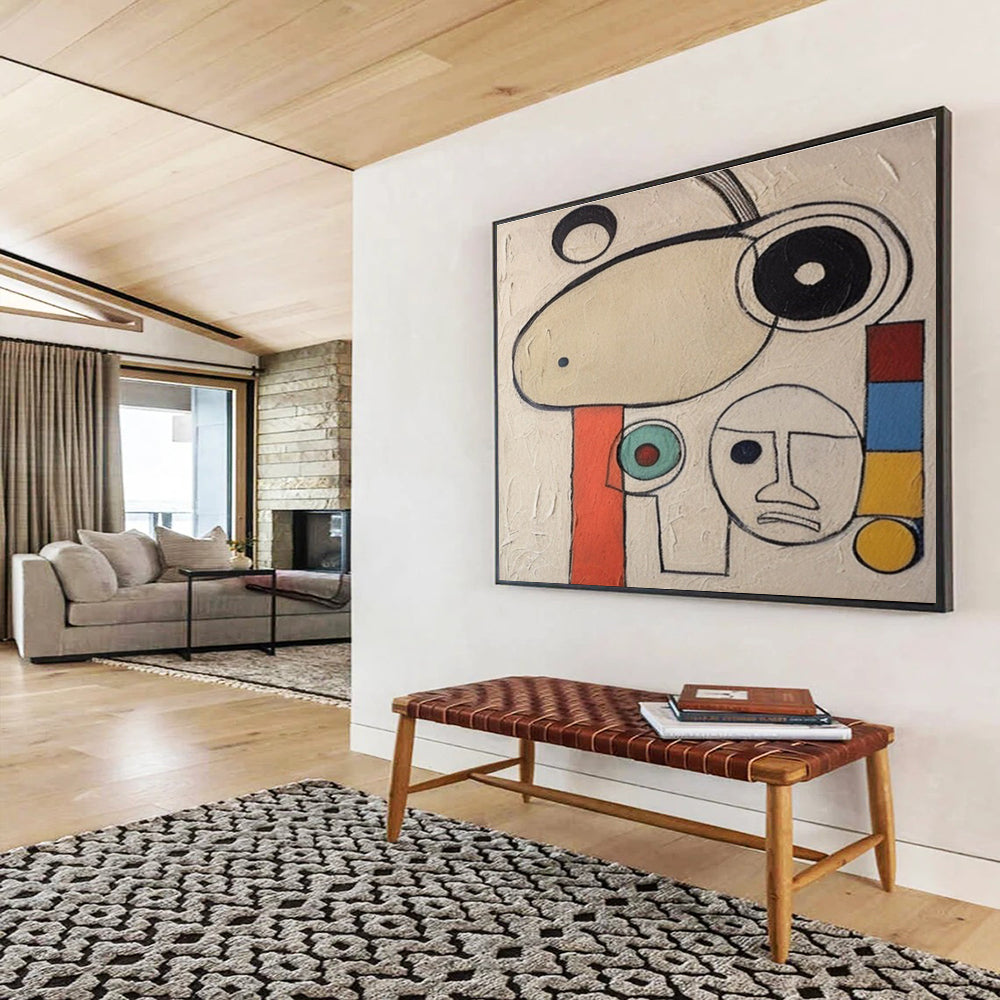 Handmade Art Colorful Geometric Abstract Character Art HPS171