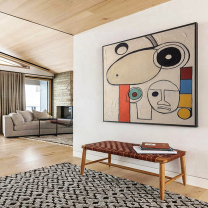 Handmade Art Colorful Geometric Abstract Character Art HPS171