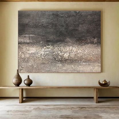 Oversized Abstract Wall Art Gray and Beige Textured Abstract Art HPS377