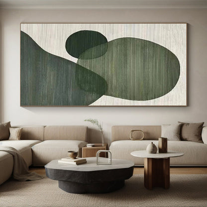 48x60 Green Minimalist Geometric Abstract Canvas Art PT334