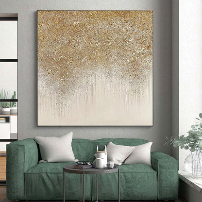 Modern Art Acrylic Gold Beige Textured Abstract Art PT380