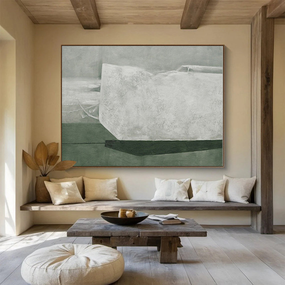 Unique Abstract Art Gray & White Minimalist Abstract Painting On Canvas HPS123