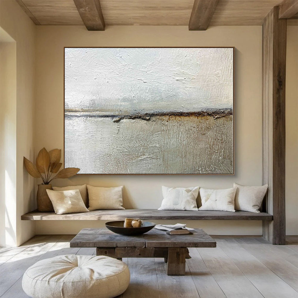 Hand-Painted Neutral Tones Textured Abstract Painting On Canvas HPS131