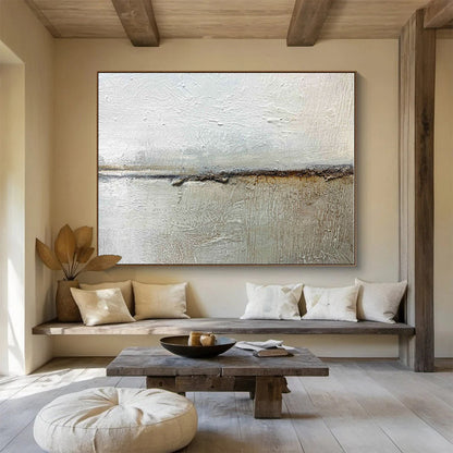 Hand-Painted Neutral Tones Textured Abstract Painting On Canvas HPS131