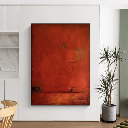 Unique Abstract Art Red Textured Abstract Composition, Acrylic Modern Art Paintings PT545