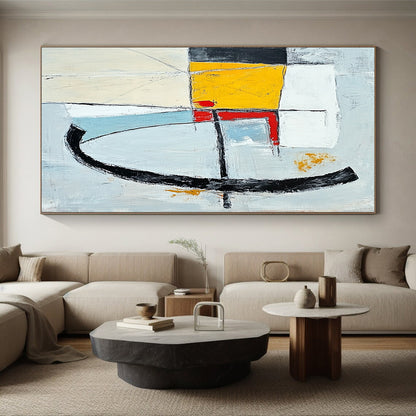 Oversized Abstract Wall Art Multicolor Geometric Abstract Painting On Canvas PT128