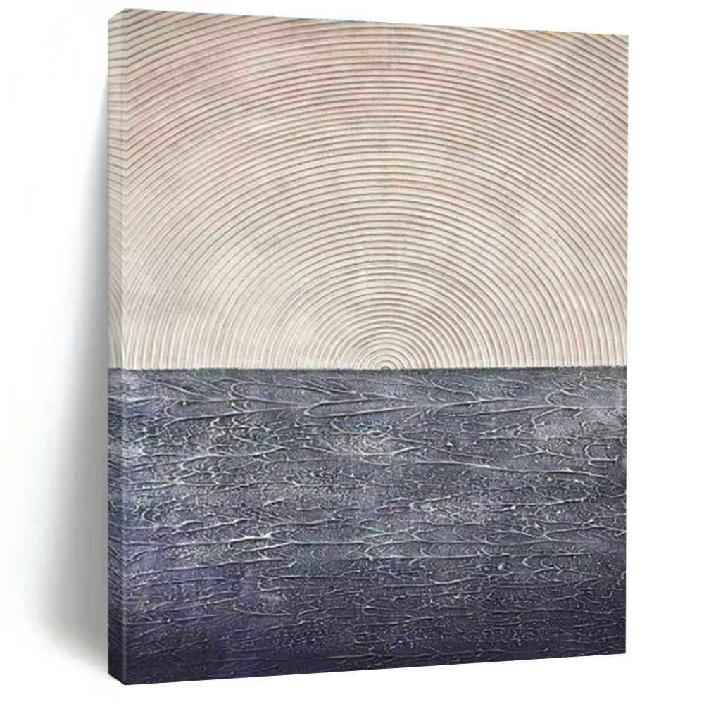 Oversized Abstract Wall Art Beige Black Textured Abstract Art PT398