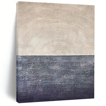 Oversized Abstract Wall Art Beige Black Textured Abstract Art PT398
